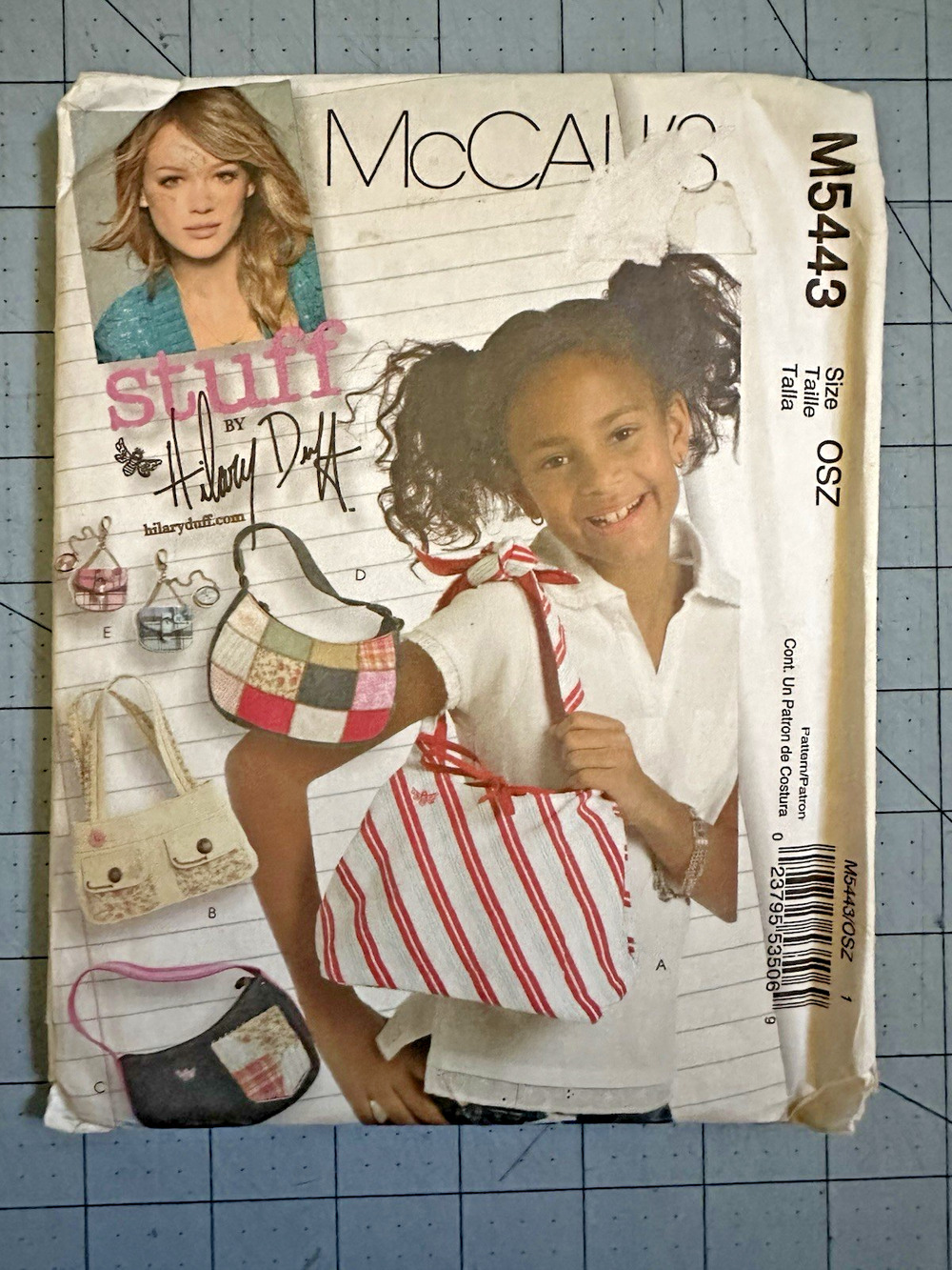UNCUT McCall's Pattern 5443 One Size Bags and Purse Hilary Duff